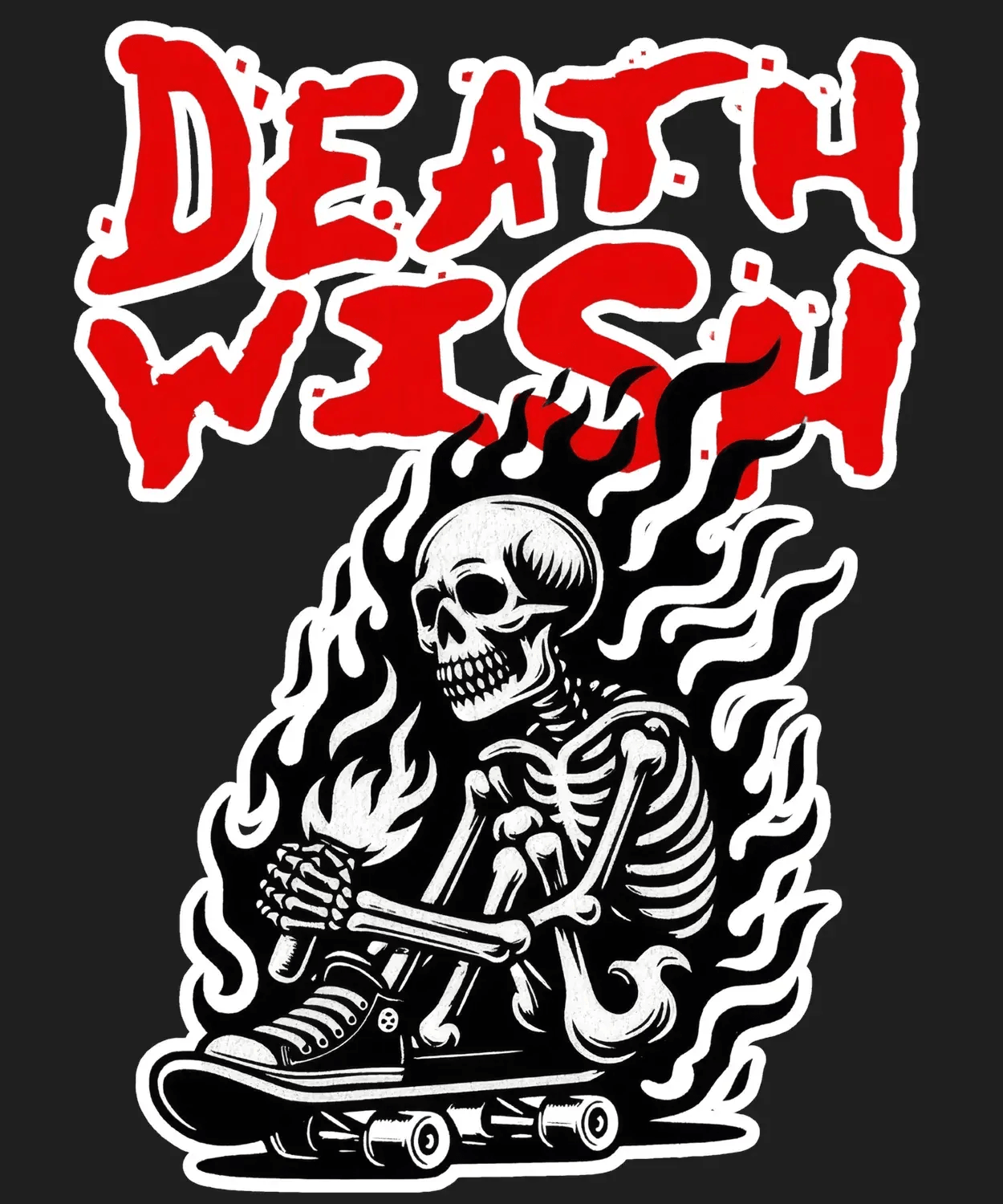 Skate Skeleton - DTF Ready to Press (black_bg)