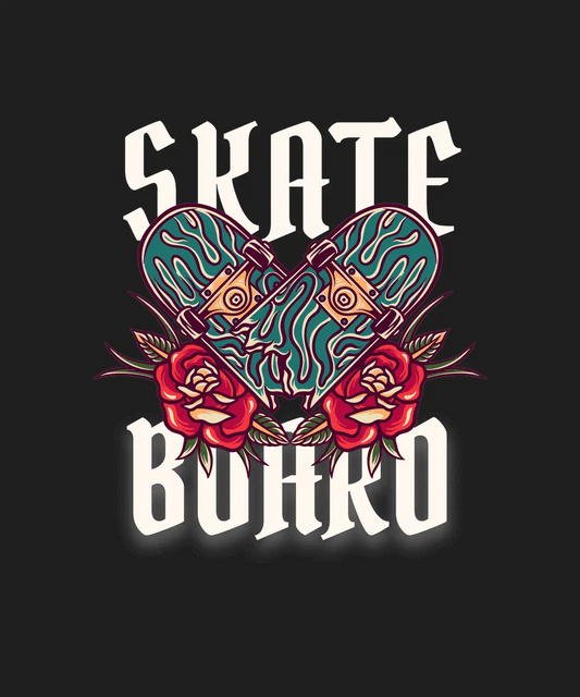 Skateboard Floral - DTF Ready to Press - Heat Press Transfer