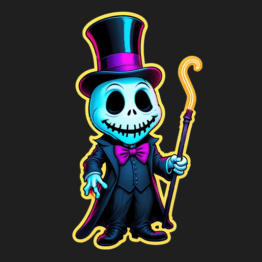 Skeleton Gentleman - UV DTF Sticker - Heat Press Transfer