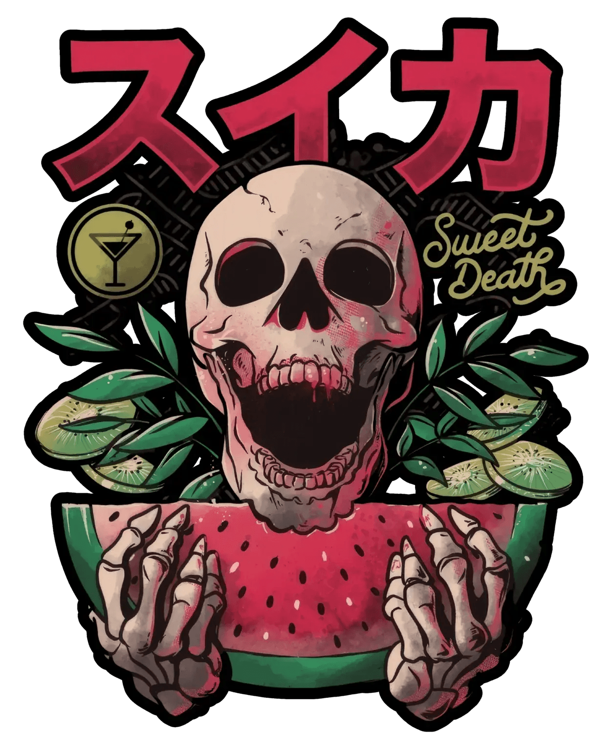 Skeleton Watermelon - DTF Ready to Press - Heat Press Transfer