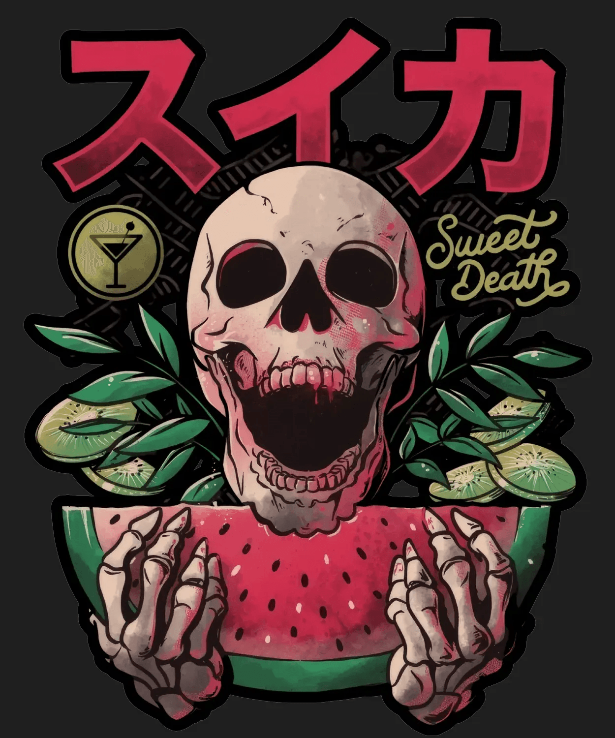 Skeleton Watermelon - DTF Ready to Press - Heat Press Transfer