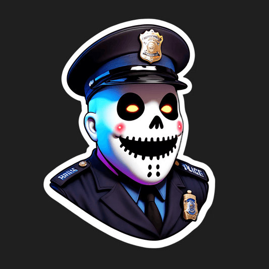 Skeleton Cop Glow - UV DTF Sticker - Heat Press Transfer