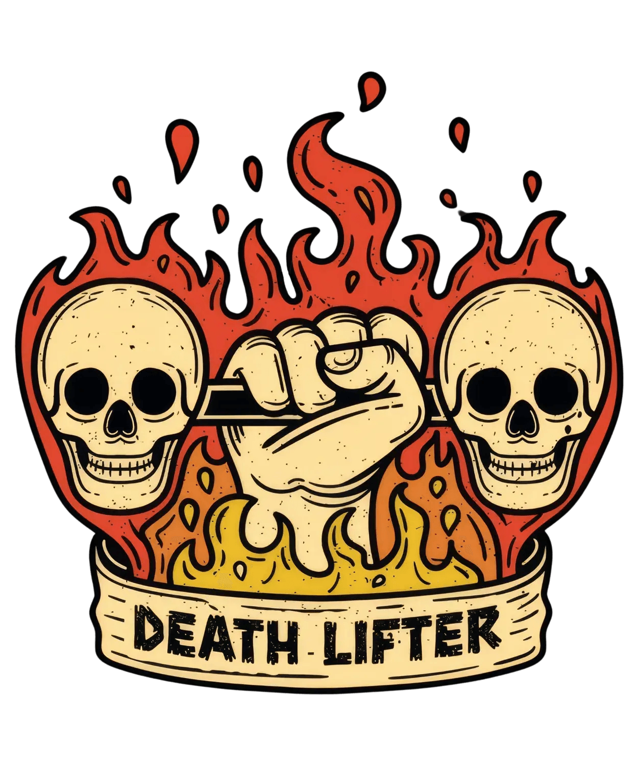 Skull Fire - DTF Ready to Press - Heat Press Transfer