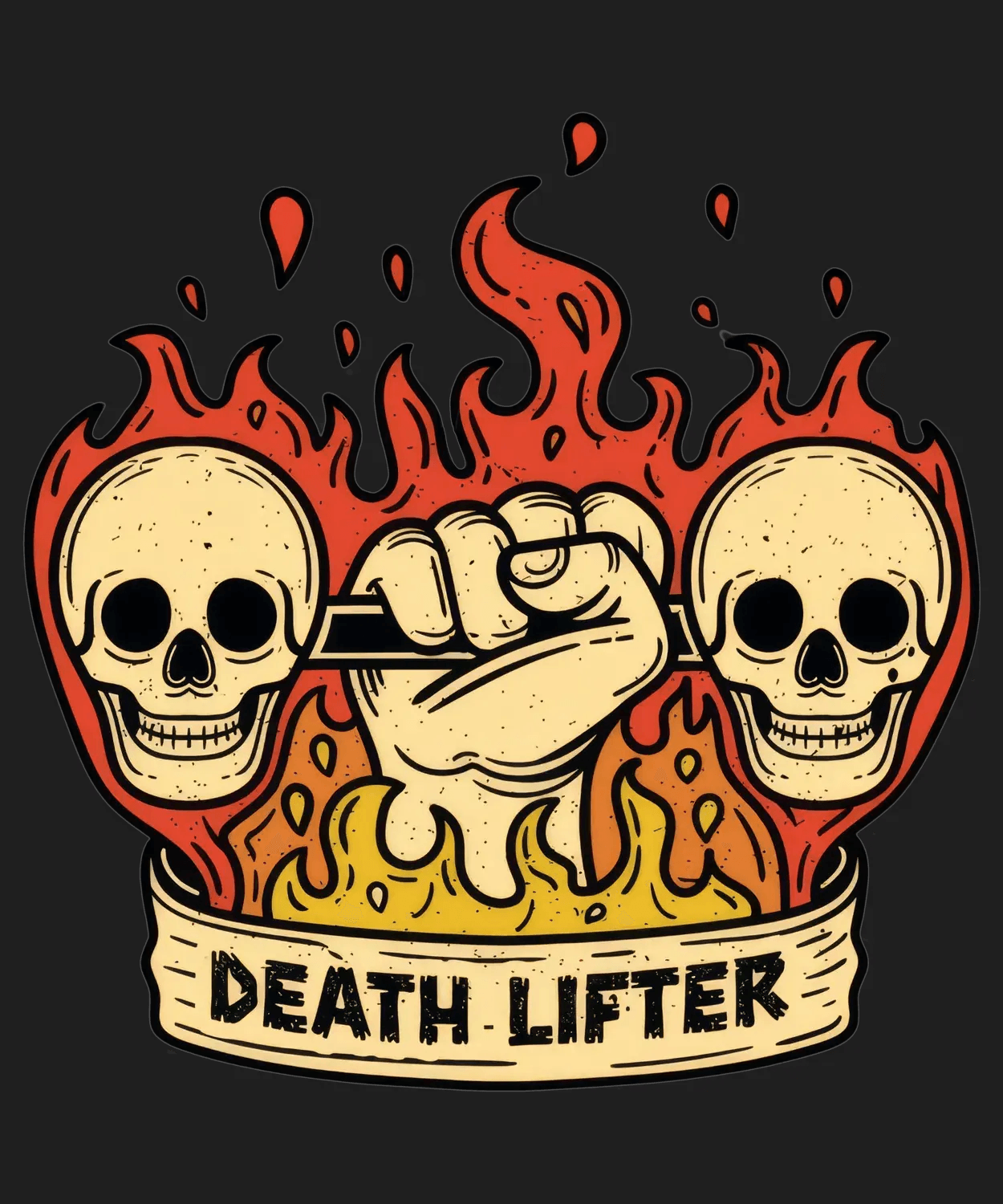 Skull Fire - DTF Ready to Press - Heat Press Transfer