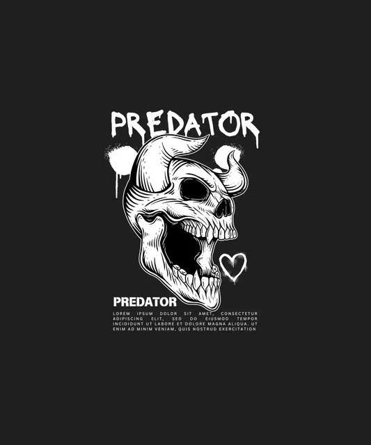 Skull Predator - DTF Ready to Press - Heat Press Transfer