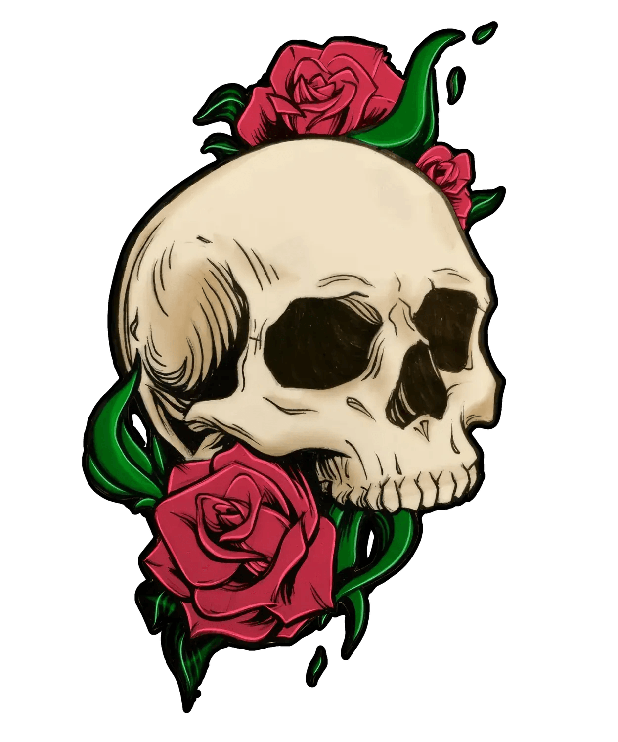 Skull Rose Art - DTF Ready to Press (original)