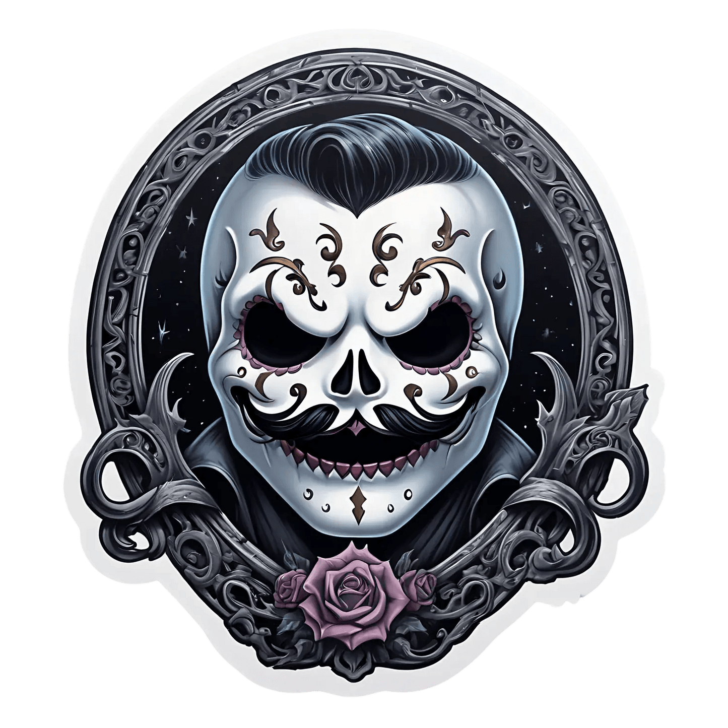 Skull Rose UV - Sticker - Heat Press Transfer