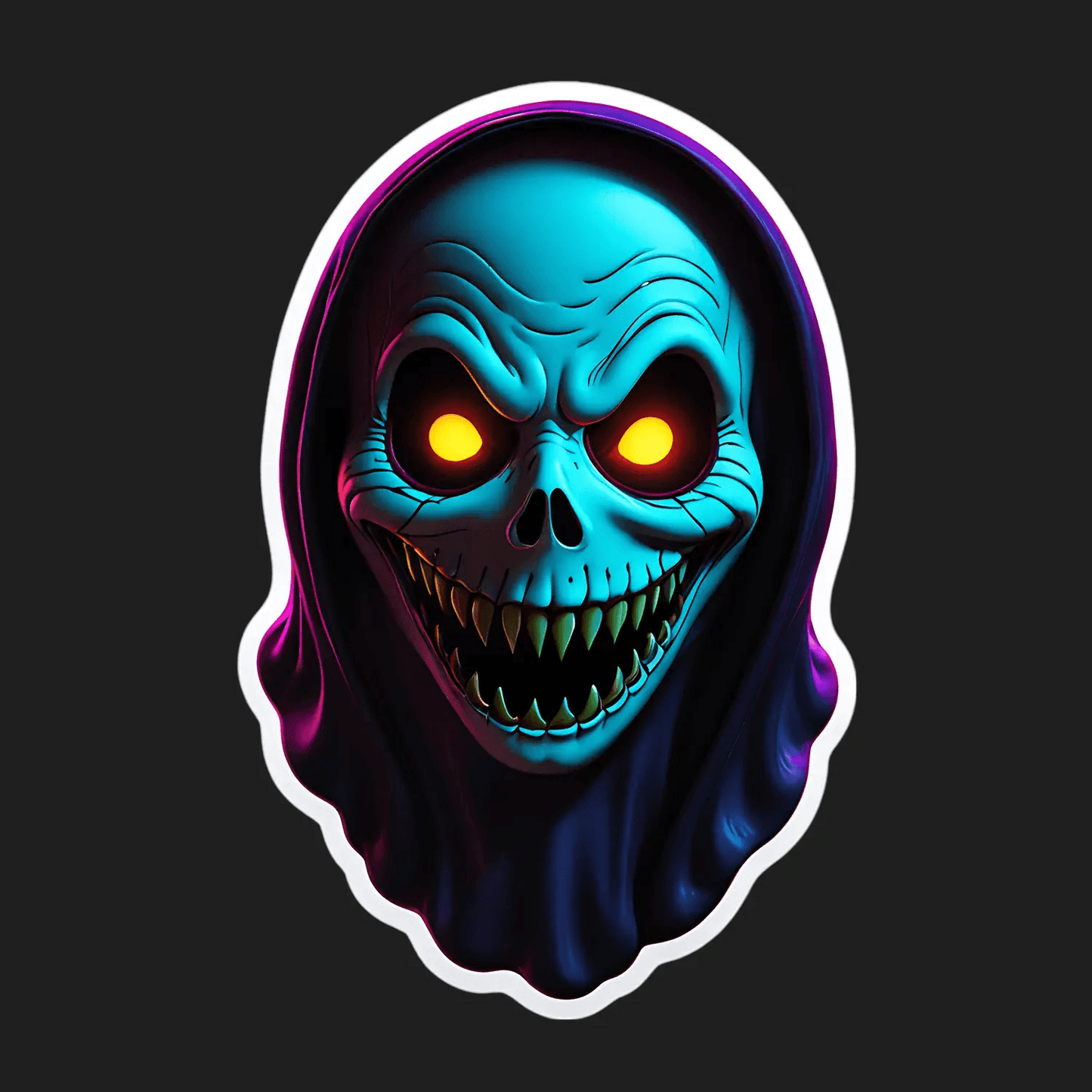 Skull Sticker - Vibrant UV DTF - Heat Press Transfer
