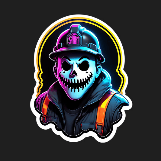 Skull Sticker with Shiny Cap - Glowing Graphics - Heat Press Transfer