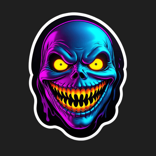 Skull UV Glow - Sticker - Heat Press Transfer
