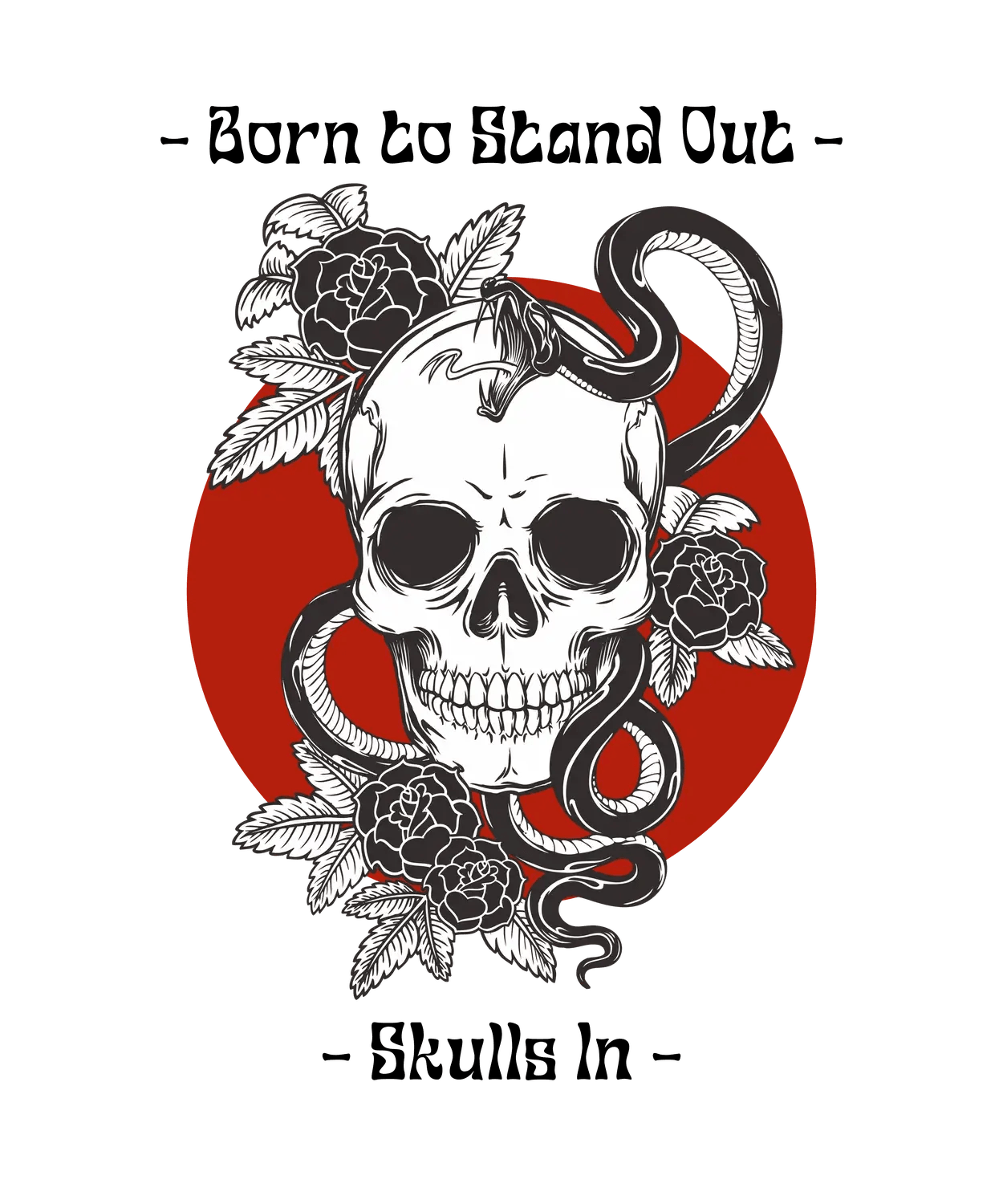 Skull and Roses - DTF Ready to Press (original)