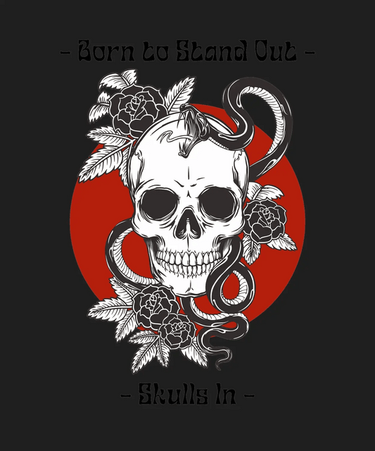 Skull and Roses - DTF Ready to Press - Heat Press Transfer