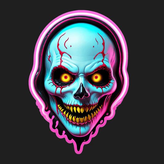 Skull Art Sticker - Colorful & Eyecatching - Heat Press Transfer