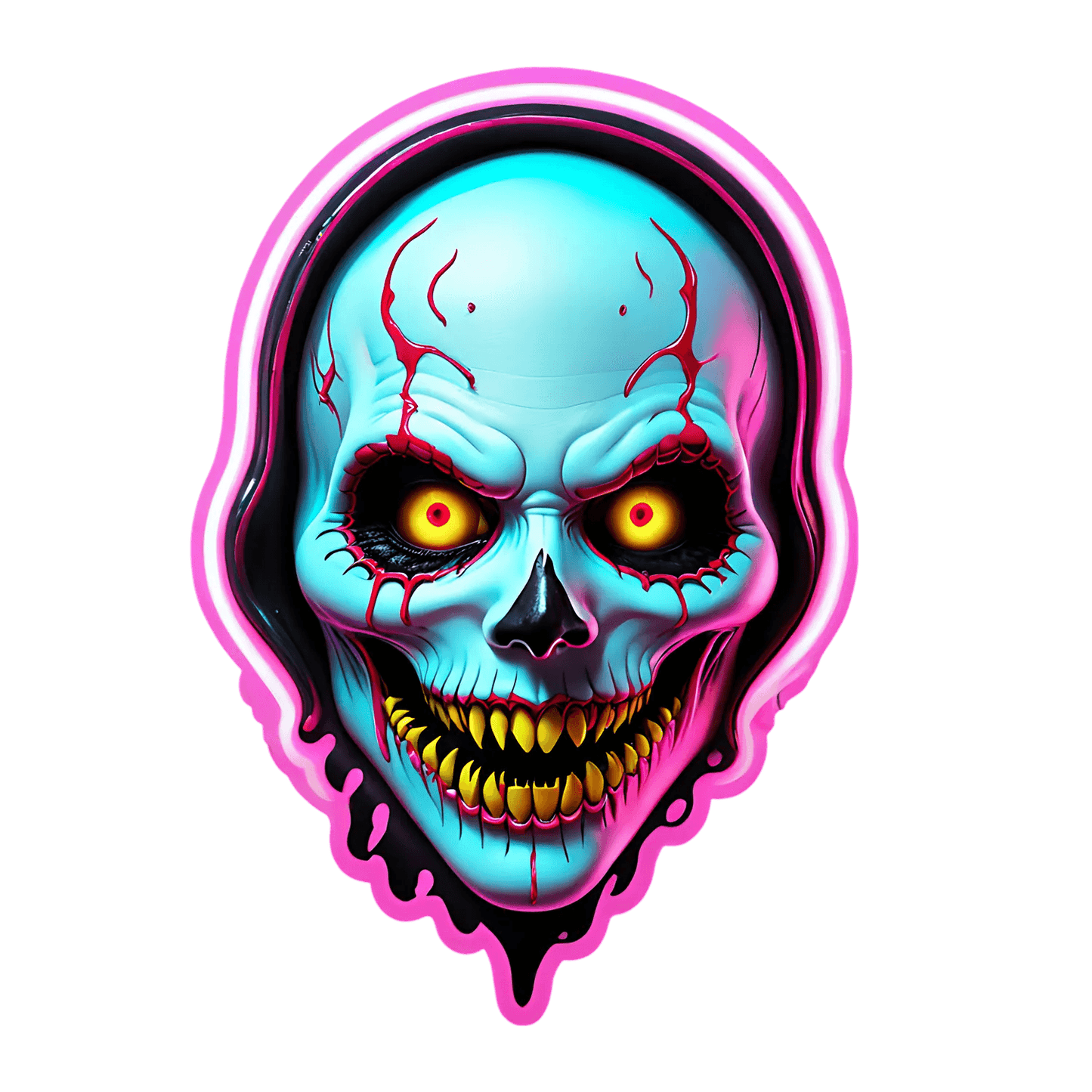 Skull Art Sticker - Colorful & Eyecatching - Heat Press Transfer