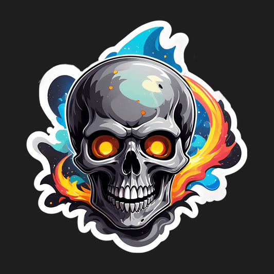Skull Art Sticker - Vibrant UV DTF Design - Heat Press Transfer