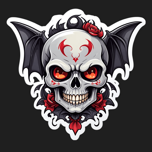 Skull Bat Sticker - UV DTF Sticker - Heat Press Transfer