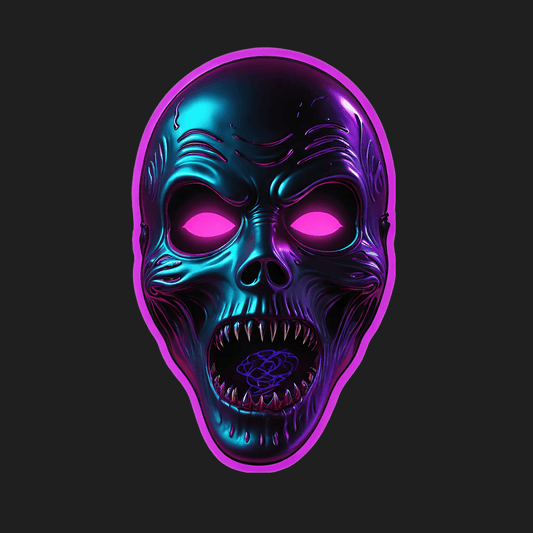 Skull Decor - Vibrant Neon Sticker - Heat Press Transfer