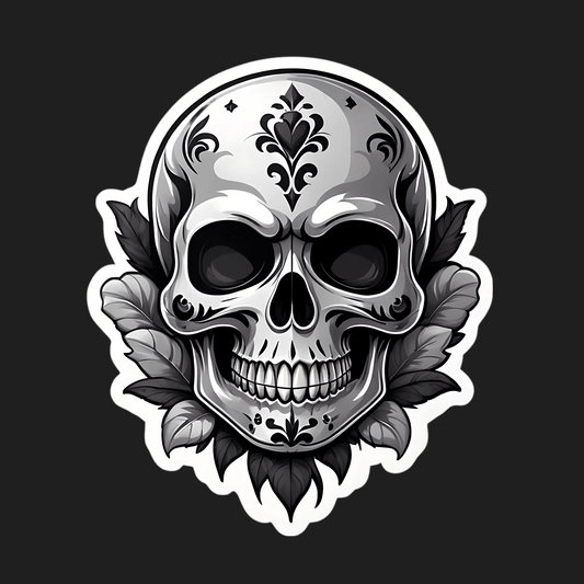Skull Decorative - Gothic Sticker - Heat Press Transfer