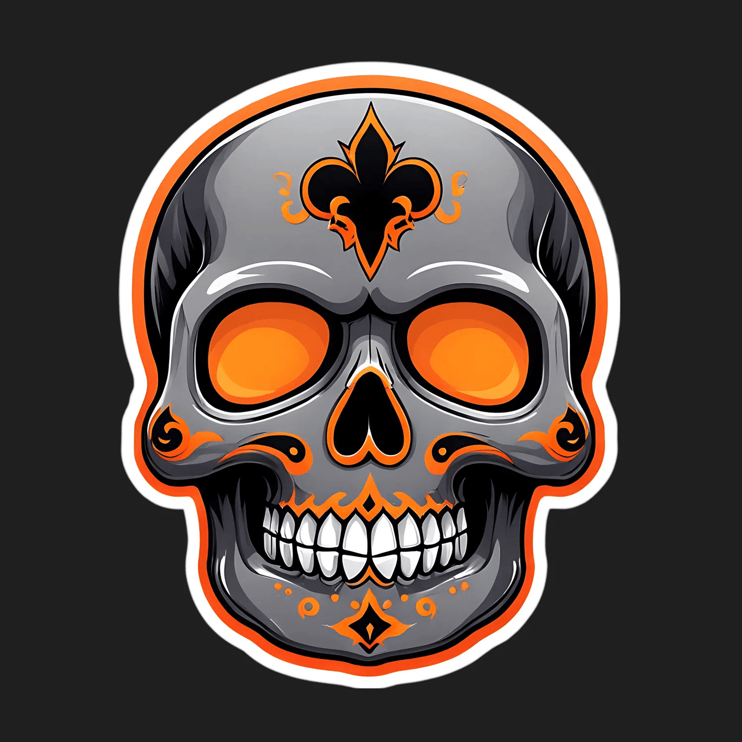 Skull Fleur-de-Lis - Sticker - Heat Press Transfer