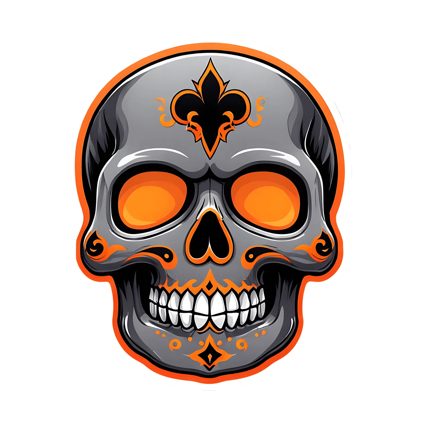 Skull Fleur-de-Lis - Sticker - Heat Press Transfer
