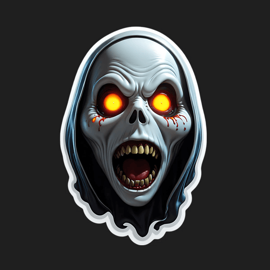 Skull Ghost Light Sticker - Scream of Darkness - Heat Press Transfer