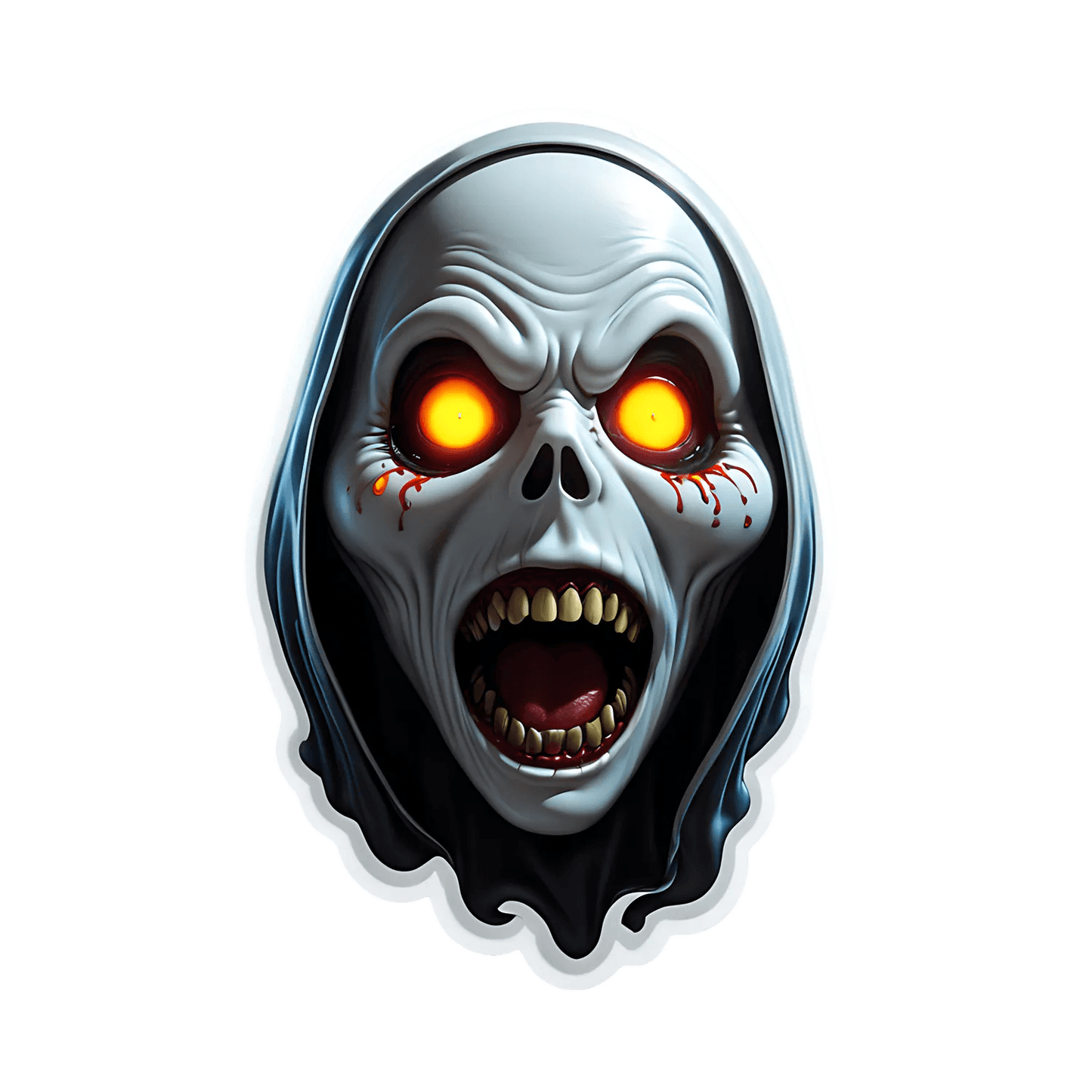 Skull Ghost Light Sticker - Scream of Darkness - Heat Press Transfer
