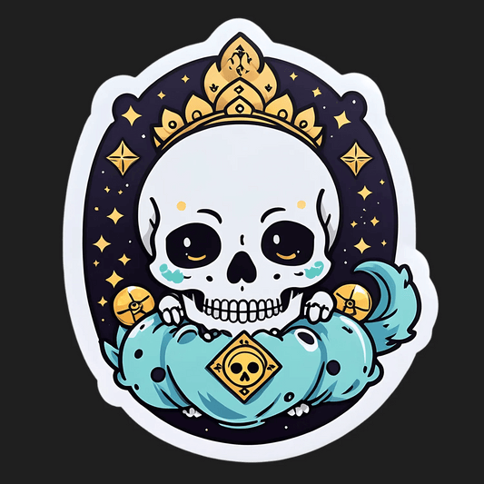 Skull Queen Sticker - Decorative UV DTF - Heat Press Transfer