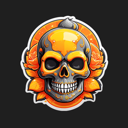 Skull Roses Sticker - Vibrant UV DTF Design - Heat Press Transfer