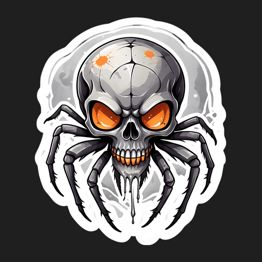 Skull Spider Sticker - Halloween Decor - Heat Press Transfer