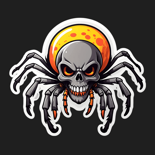Skull Spider Sticker - Halloween Night - Heat Press Transfer