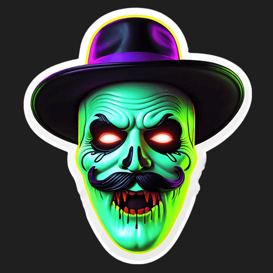 Skull Sticker - Colorful Hat Design - Heat Press Transfer