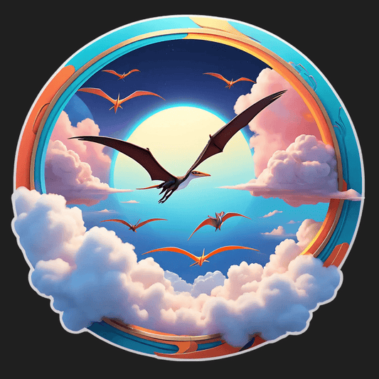 Sky Pterodactyl Sunrise - Sticker - Heat Press Transfer