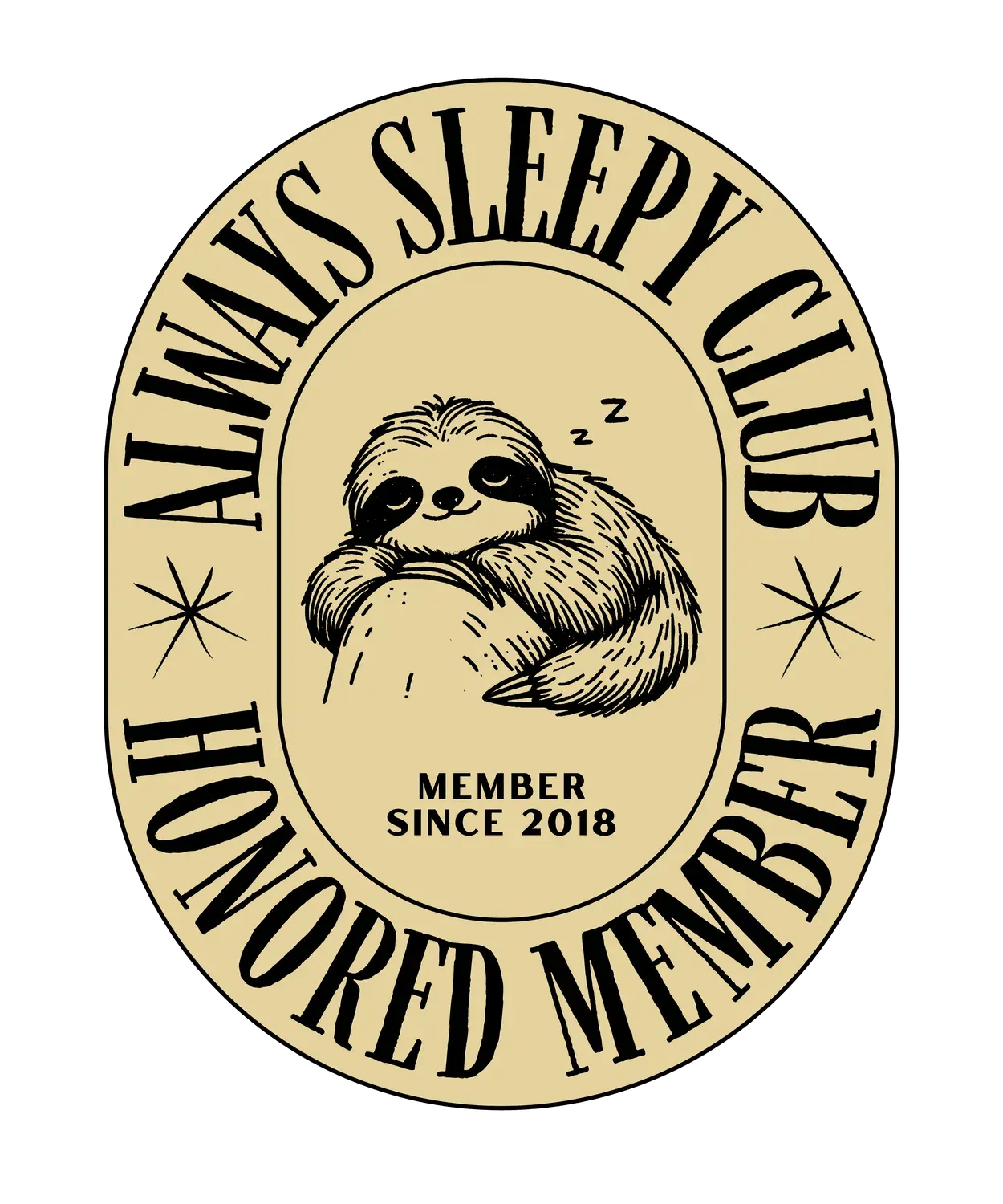 Sleepy Sloth Club - DTF Ready to Press - Heat Press Transfer