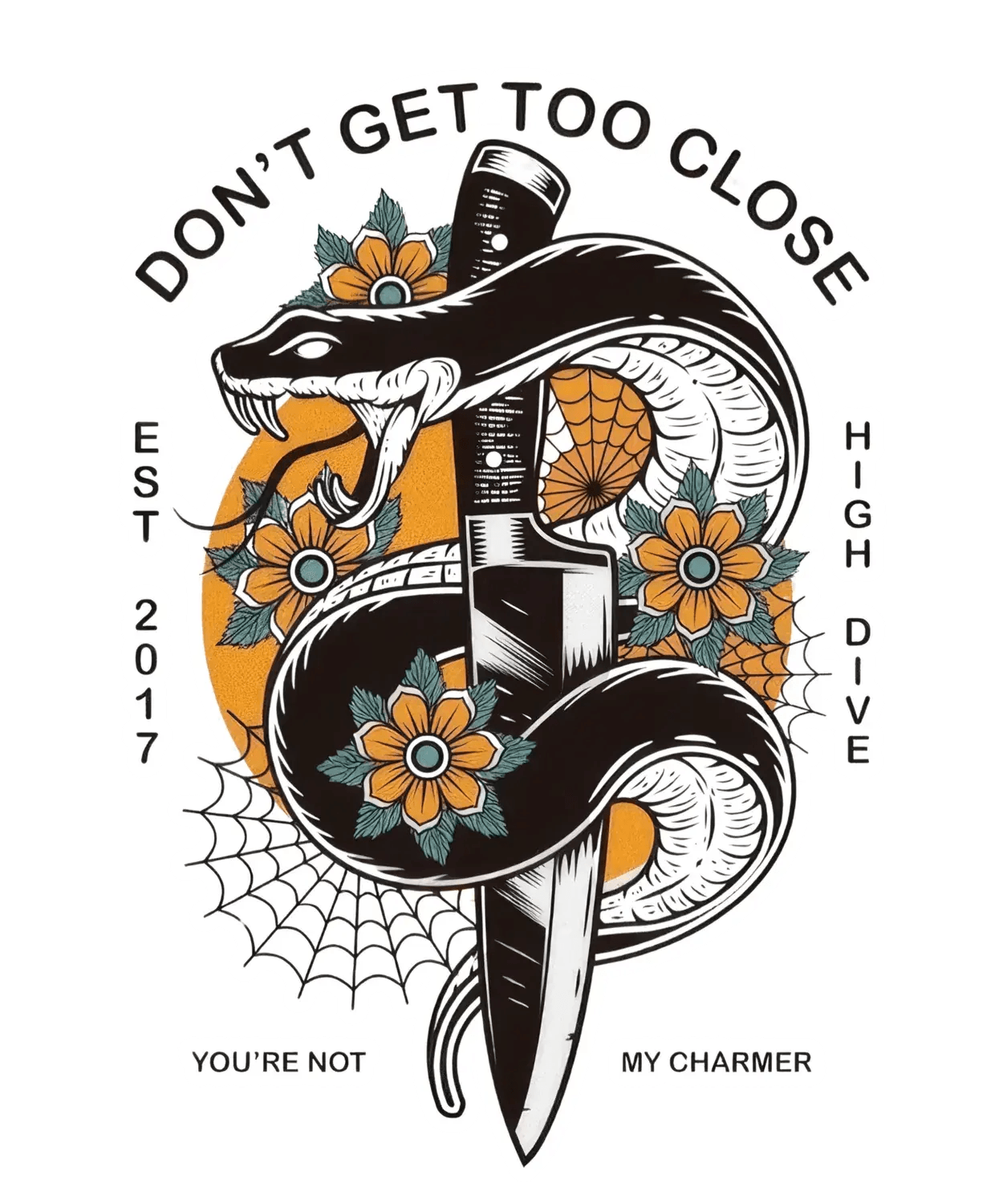 Snake Floral DTF Ready to Press - Heat Press Transfer