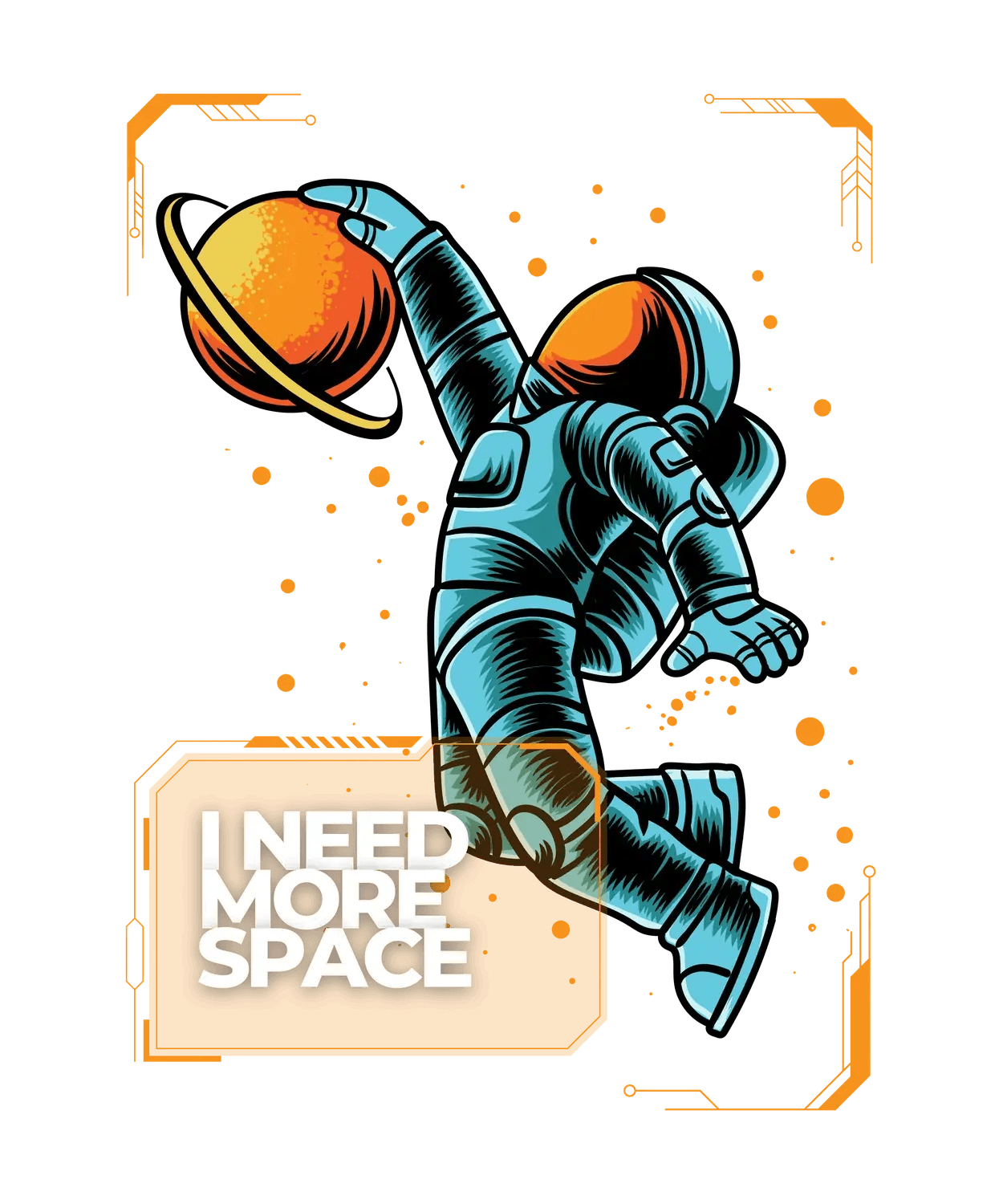 Space Astronaut - DTF Ready to Press - Heat Press Transfer