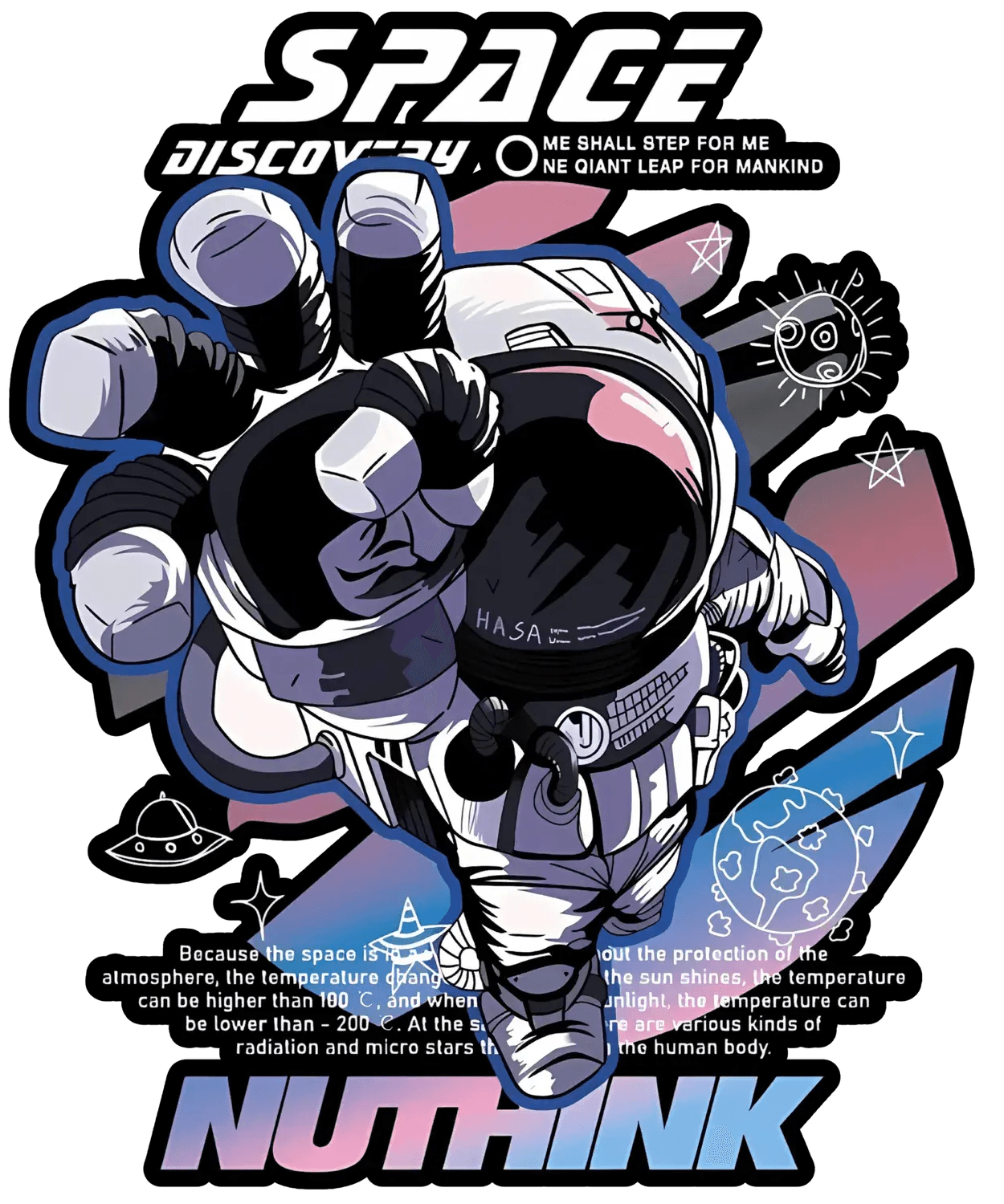 Space Discovery Astronaut - DTF Ready to Press - Heat Press Transfer