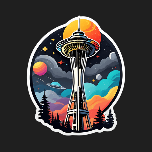 Space Needle Skyline - Sticker - Heat Press Transfer