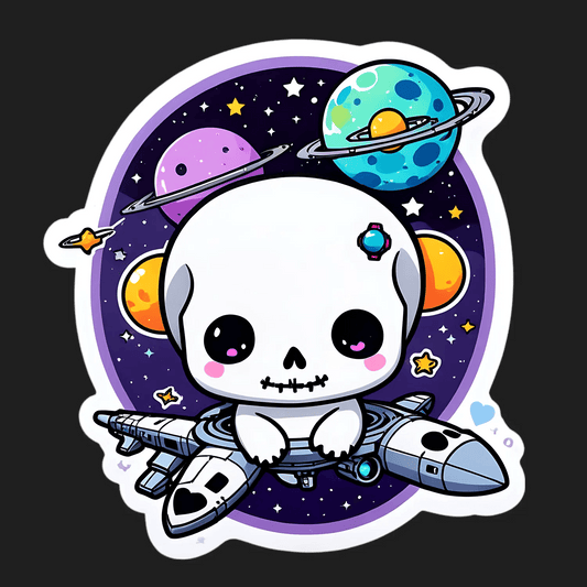 Space Skull - UV DTF Sticker - Heat Press Transfer