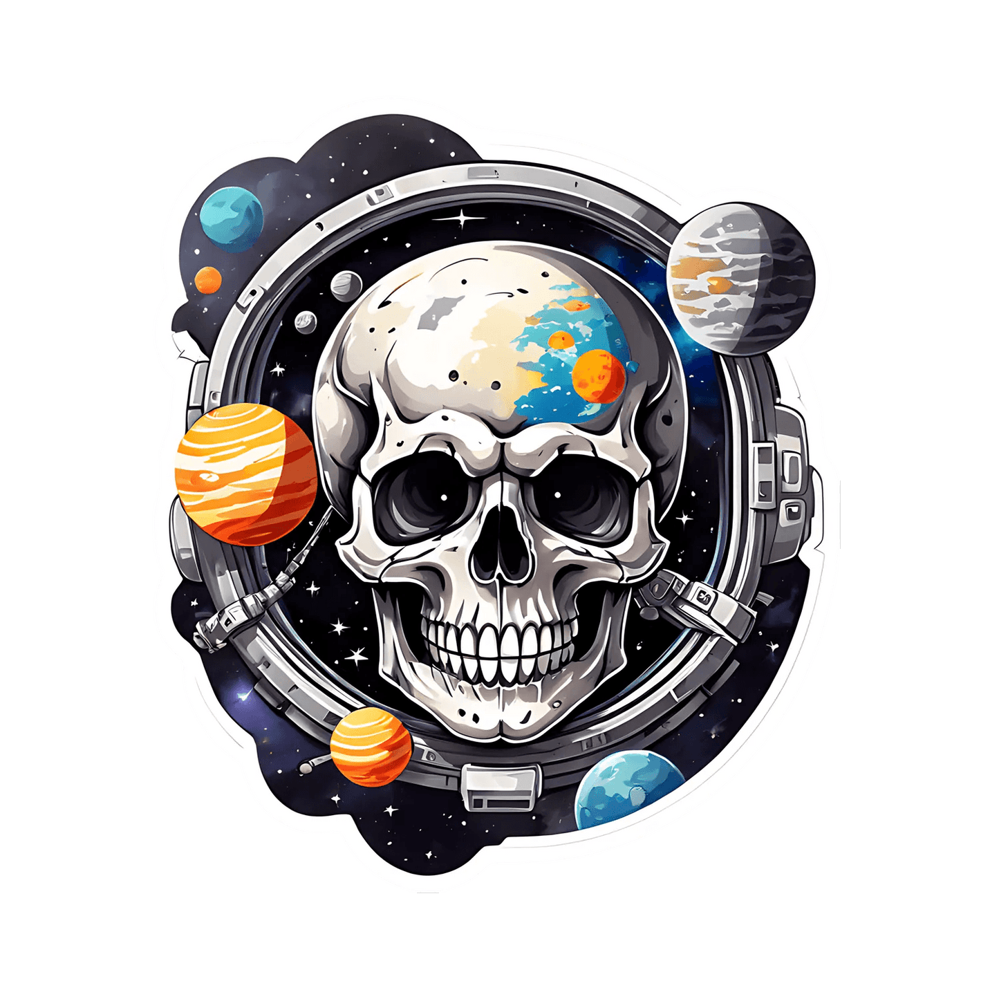 Space Skull Astronaut - Sticker - Heat Press Transfer