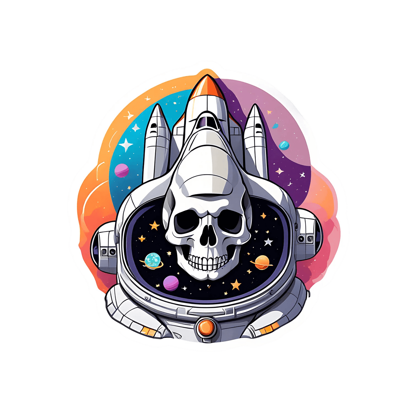 Space Skull Sticker - Galactic Adventure - Heat Press Transfer