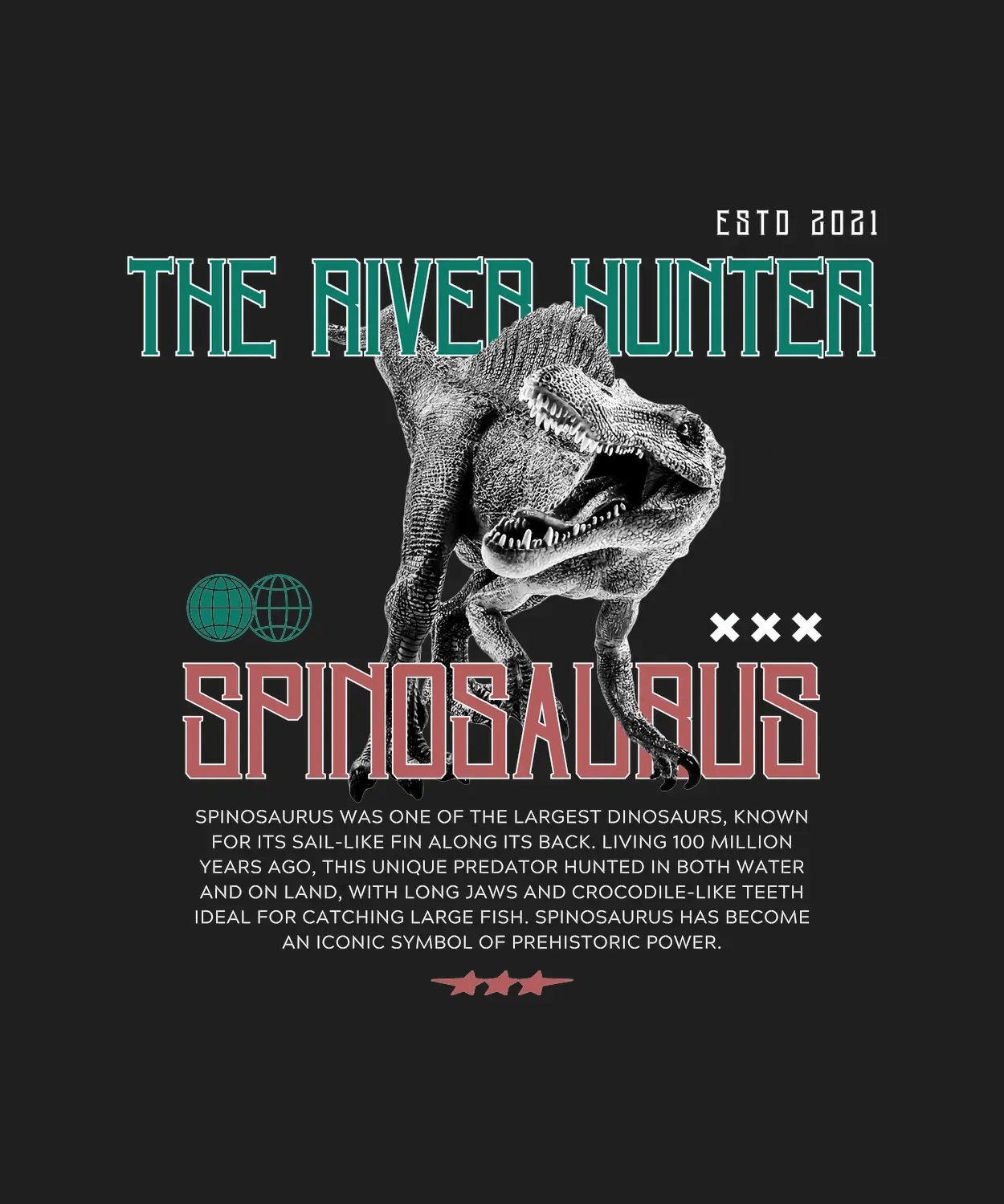 Spinosaurus The River Hunter - DTF Ready to Press - Heat Press Transfer