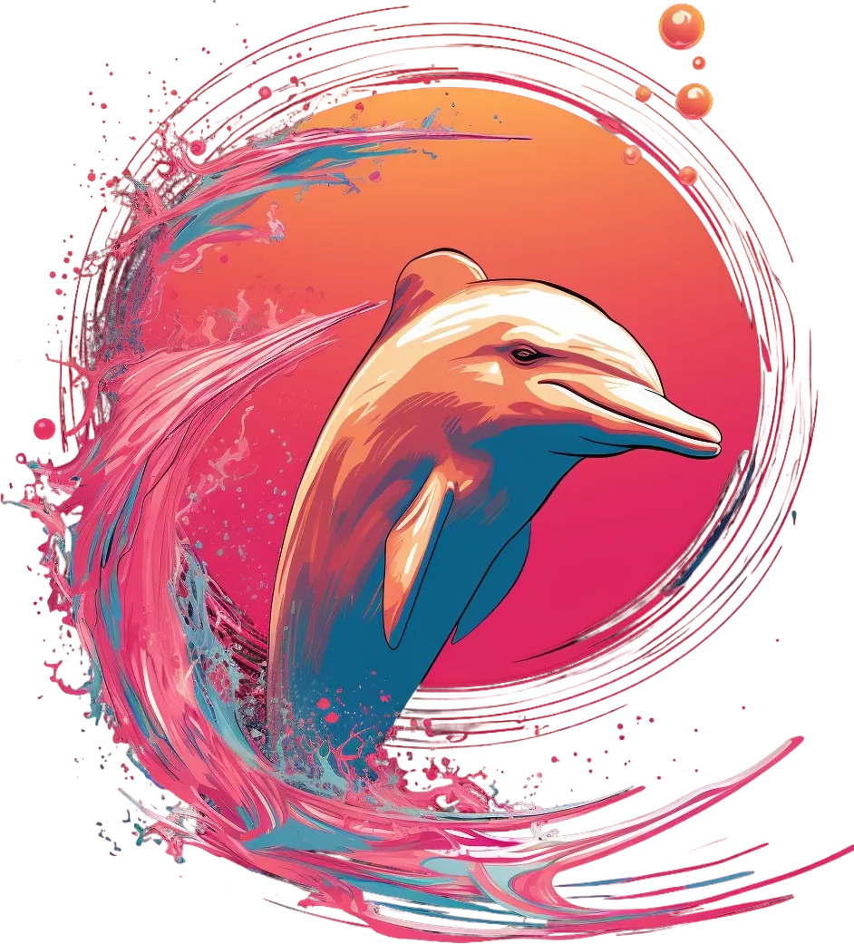Splash Dolphin Art - DTF Ready to Press - Heat Press Transfer