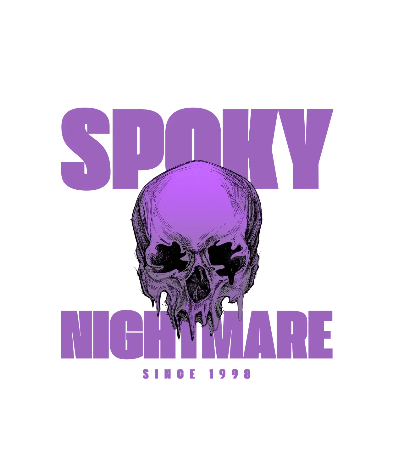 Spooky Nightmare Skull - DTF Ready to Press (original)