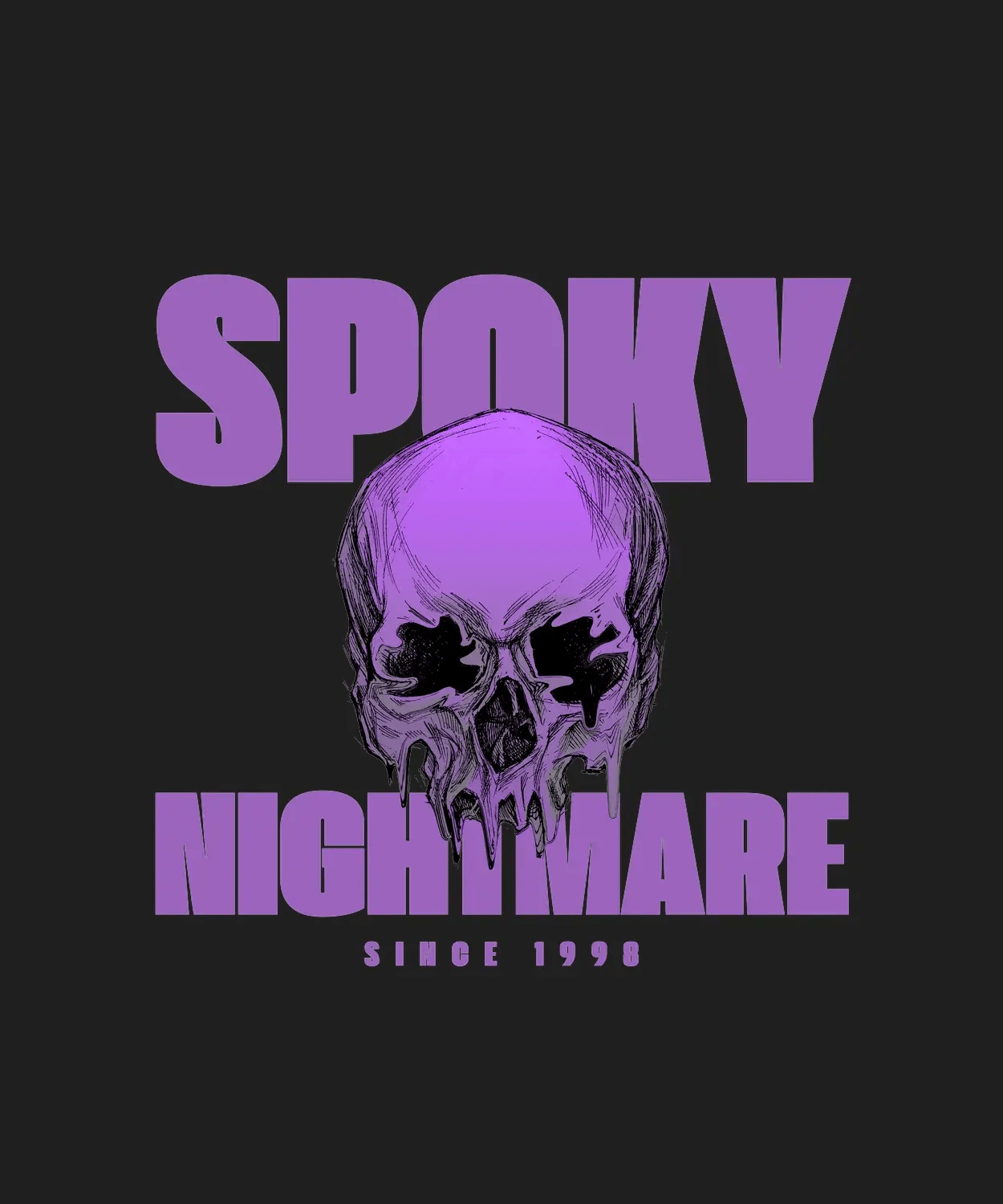 Spooky Nightmare Skull - DTF Ready to Press (black_bg)