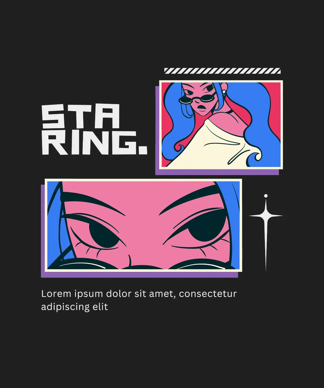 Staring Pop Art - DTF Ready to Press - Heat Press Transfer