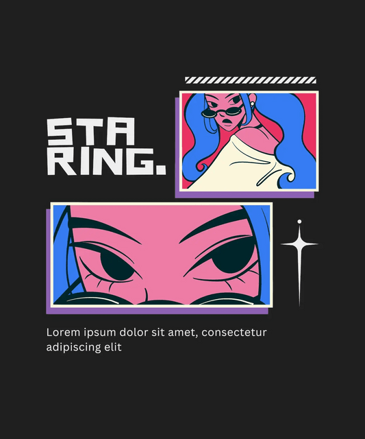 Staring Pop Art - DTF Ready to Press - Heat Press Transfer