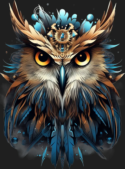 Steampunk Owl - DTF Ready to Press - Heat Press Transfer