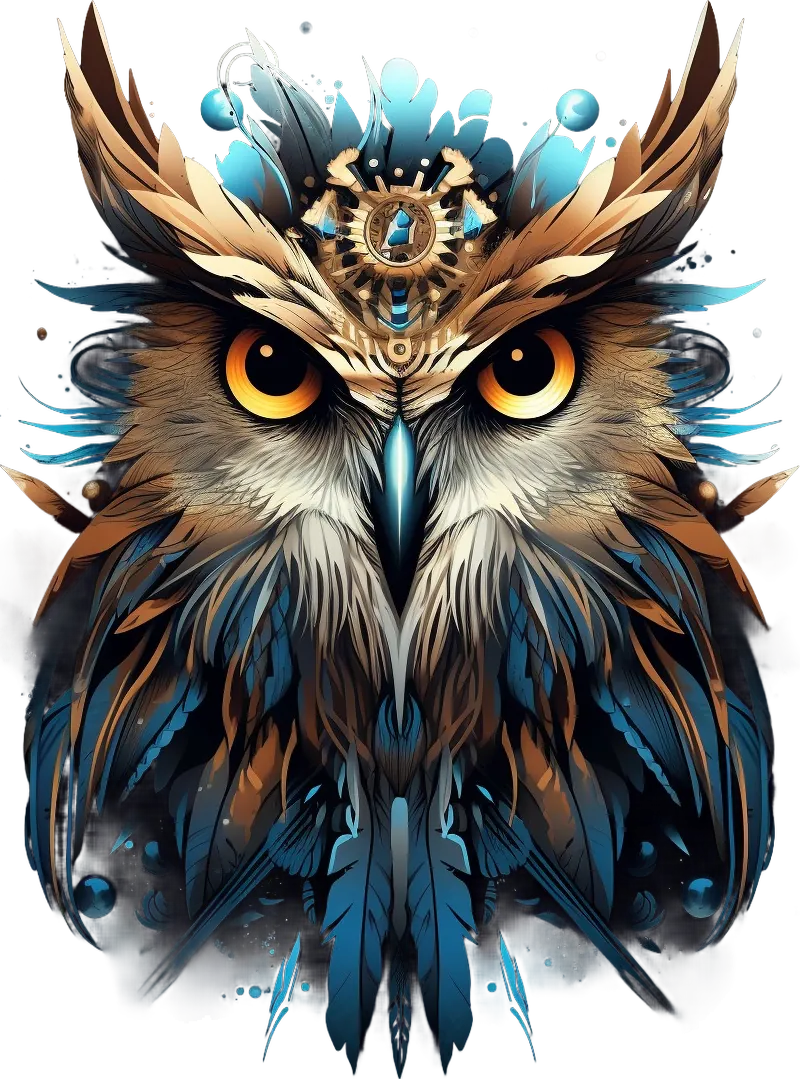 Steampunk Owl - DTF Ready to Press - Heat Press Transfer