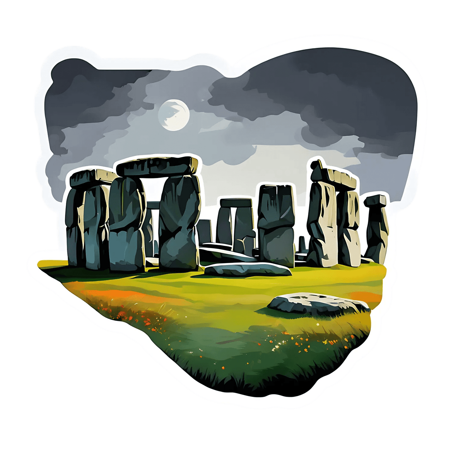 Stonehenge At Night - Sticker - Heat Press Transfer