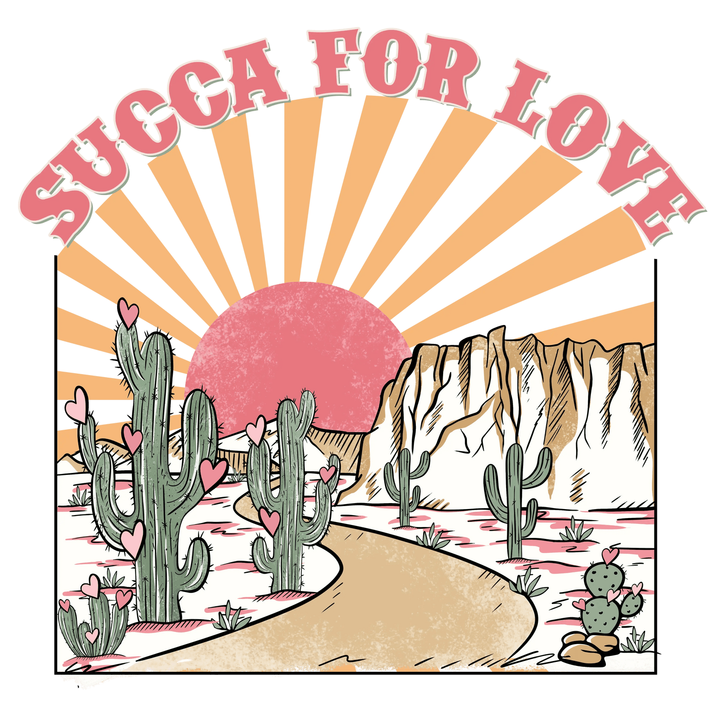 Succa For Love Valentine's Day West Design - DTF Ready To Press - Heat Press Transfer